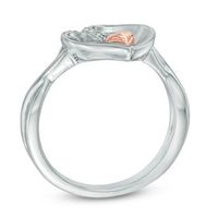 Previously Owned - The Heart Within™ Diamond Accent Tilted Heart Ring in Sterling Silver and 10K Rose Gold|Peoples Jewellers