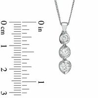 Previously Owned - 0.50 CT. T.W.   Diamond Three Stone Pendant in 14K White Gold - 17"|Peoples Jewellers