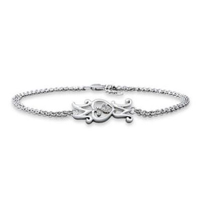 Previously Owned - Open Hearts Family by Jane Seymour™ Diamond Accent Sideways "MOM" Bracelet in Sterling Silver - 6.25"|Peoples Jewellers