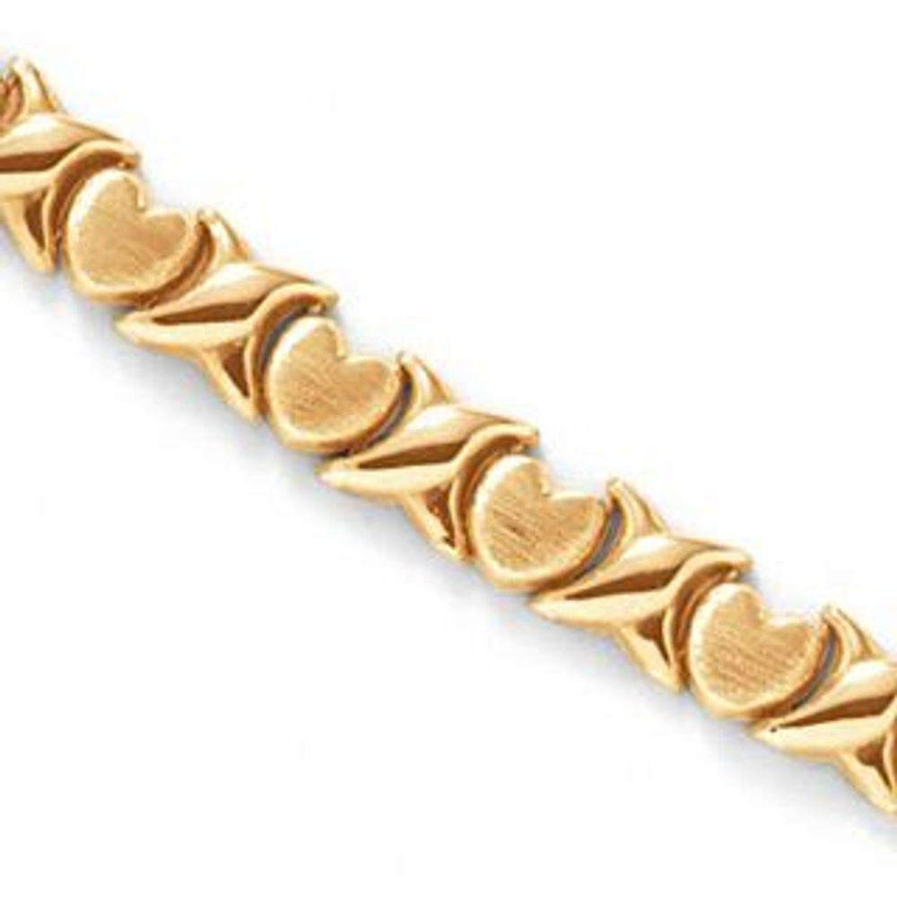 Previously Owned - X and Heart Stampato Bracelet in 10K Two-Tone Gold|Peoples Jewellers