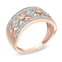 Previously Owned - 0.50 CT. T.W. Diamond Geometric Pattern Ring in 10K Rose Gold|Peoples Jewellers