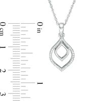 Previously Owned - 0.05 CT. T.W. Diamond Open Double Teardrop Pendant in Sterling Silver|Peoples Jewellers