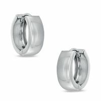 Previously Owned - Polished Huggie Hoop Earrings in 14K White Gold|Peoples Jewellers