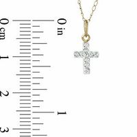 Previously Owned - Child's Crystal Cross Pendant in 14K Gold - 13"|Peoples Jewellers