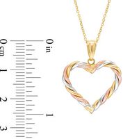 Previously Owned - Twisted Heart Outline Pendant in 10K Tri-Tone Gold|Peoples Jewellers