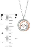 Previously Owned - Unstoppable Love™  0.10 CT. T.W. Diamond Heart Whirl Pendant in Sterling Silver and 10K Rose Gold|Peoples Jewellers