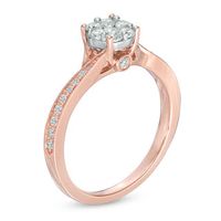 Previously Owned - 0.49 CT. T.W. Composite Diamond Twist Shank Engagement Ring in 10K Rose Gold|Peoples Jewellers