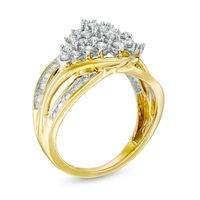 Previously Owned - 1.00 CT. T.W. Composite Diamond Bypass Split Shank Ring in 10K Gold|Peoples Jewellers