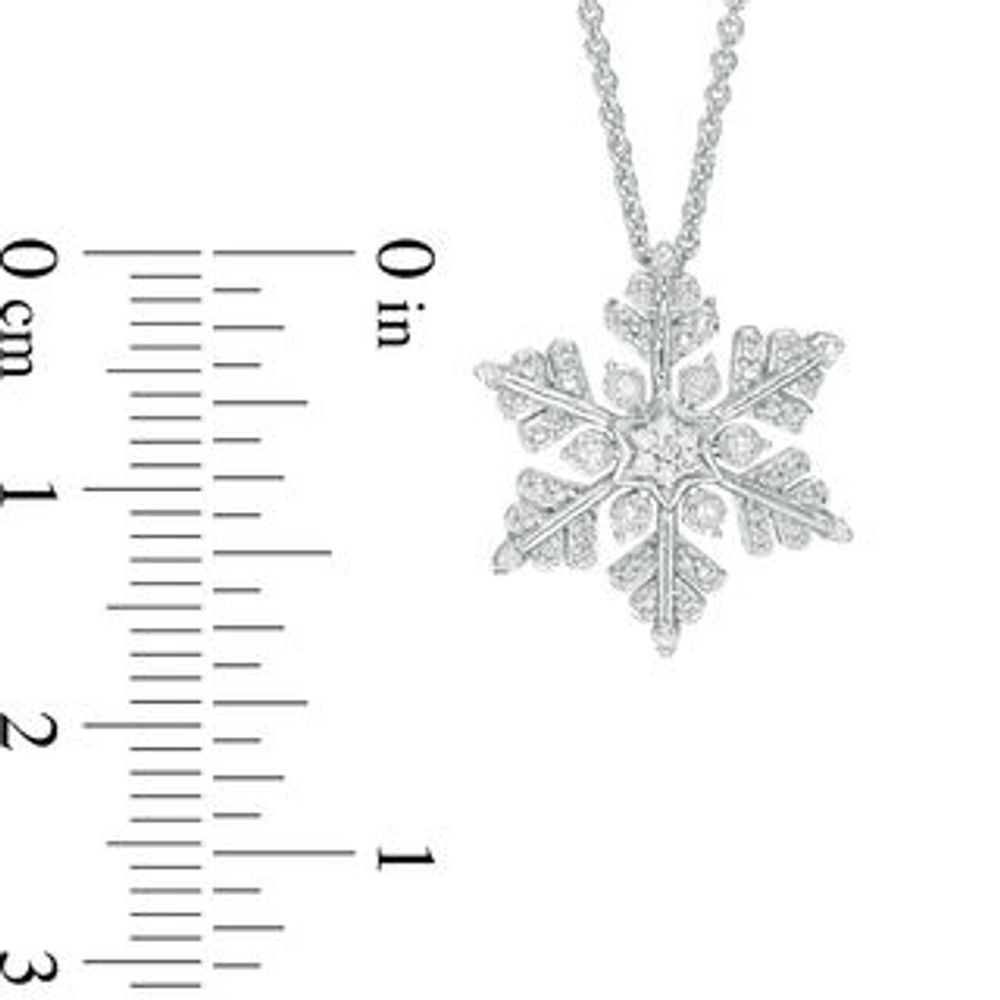 Previously Owned - 0.04 CT. T.W. Diamond Snowflake Pendant in Sterling Silver|Peoples Jewellers