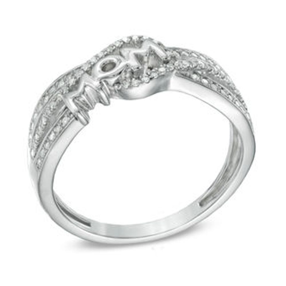 Previously Owned - 0.20 CT. T.W. Diamond "MOM" Ring in Sterling Silver|Peoples Jewellers