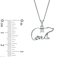 Previously Owned - 0.08 CT. Princess-Cut Diamond Polar Bear Pendant in 14K White Gold (I/I2)|Peoples Jewellers