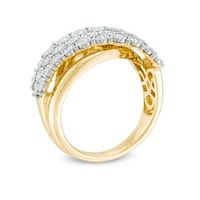 Previously Owned - 0.70 CT. T.W. Diamond Three Row Wave Anniversary Band in 10K Gold|Peoples Jewellers