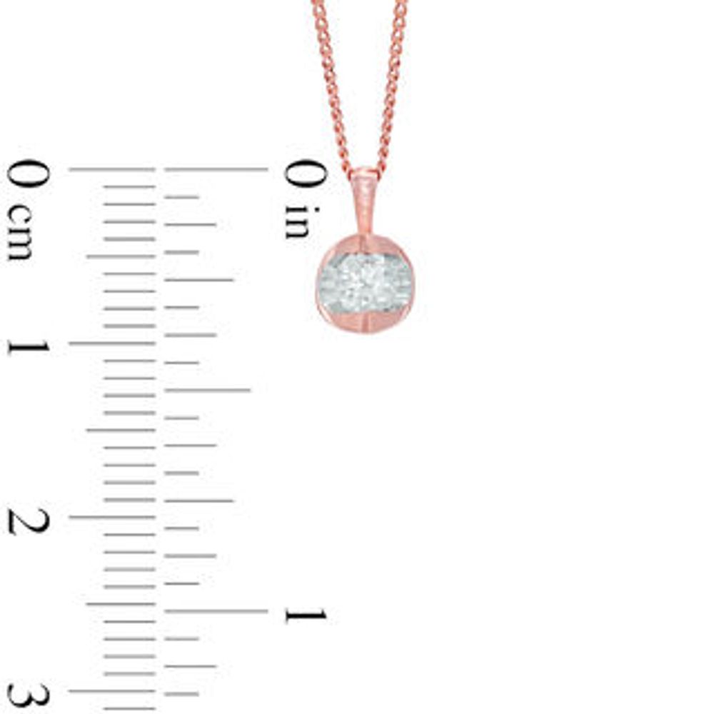 Previously Owned - 0.20 CT.   Diamond Solitaire Tension Pendant in 14K Rose Gold (I/I2) - 17"|Peoples Jewellers