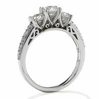 Previously Owned - 1.20 CT. T.W. Diamond Past Present Future® Ring in 14K White Gold|Peoples Jewellers