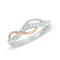 Previously Owned - 0.10 CT. T.W. Diamond Infinity Ring in Sterling Silver and 10K Rose Gold|Peoples Jewellers