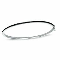 Previously Owned - 0.14 CT. T.W. Black Diamond Bangle in Sterling Silver|Peoples Jewellers