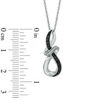 Previously Owned - 0.05 CT. T.W. Enhanced Black and White Diamond Abstract Infinity Pendant in Sterling Silver|Peoples Jewellers