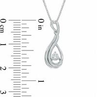 Previously Owned - 0.10 CT. Diamond Abstract Teardrop Pendant in Sterling Silver (I/I2)|Peoples Jewellers