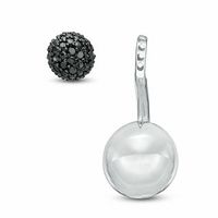 Previously Owned - 0.06 CT. T.W. Black Diamond Drop Jacket Earrings in Sterling Silver|Peoples Jewellers