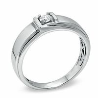 Previously Owned - Men's 0.15 CT.   Diamond Solitaire Ring in 14K White Gold (I/I1)|Peoples Jewellers