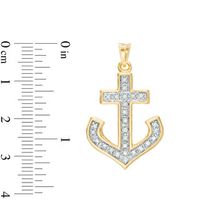 Previously Owned - Men's 0.20 CT. T.W. Diamond Anchor Charm in 10K Gold|Peoples Jewellers
