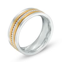 Previously Owned - Men's 8.0mm Rope Comfort Fit Wedding Band in 14K Two-Tone Gold|Peoples Jewellers