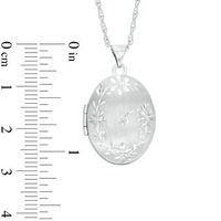 Previously Owned - Oval Flower Locket in Sterling Silver|Peoples Jewellers