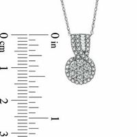 Previously Owned - 0.49 CT. T.W. Diamond Cluster Swirl Pendant in 10K White Gold|Peoples Jewellers