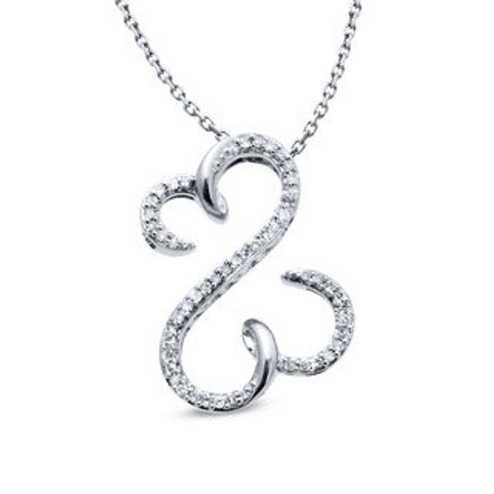Previously Owned - Open Hearts by Jane Seymour™ 0.13 CT. T.W. Diamond Curlique Pendant in 10K White Gold|Peoples Jewellers