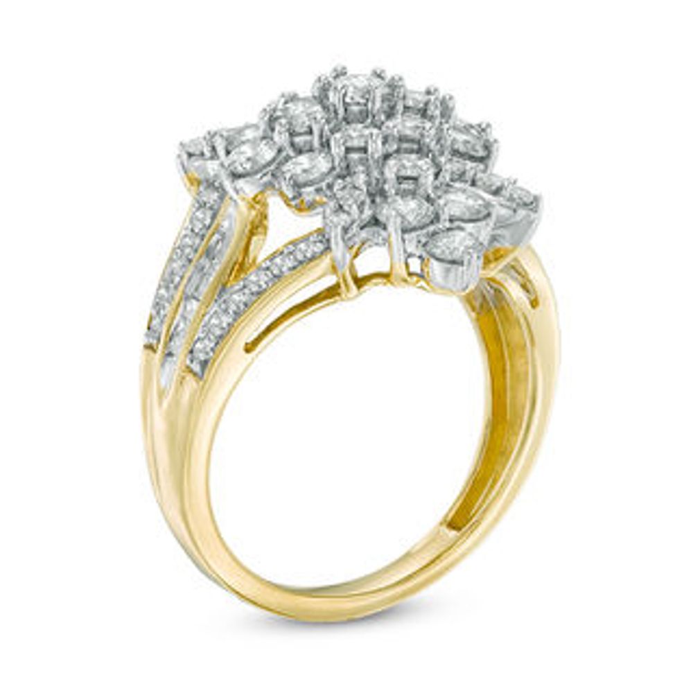 Previously Owned - 2.00 CT. T.W. Composite Diamond Starburst Ring in 10K Gold|Peoples Jewellers