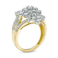 Previously Owned - 2.00 CT. T.W. Composite Diamond Starburst Ring in 10K Gold|Peoples Jewellers