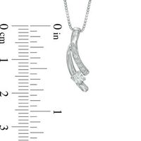 Previously Owned - 0.15 CT. T.W.   Diamond Ribbon Pendant in Sterling Silver (I/I2)|Peoples Jewellers