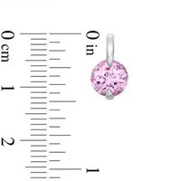 Previously Owned - Lab-Created Pink Sapphire Pendant, Ring and Earrings Set in Sterling Silver|Peoples Jewellers