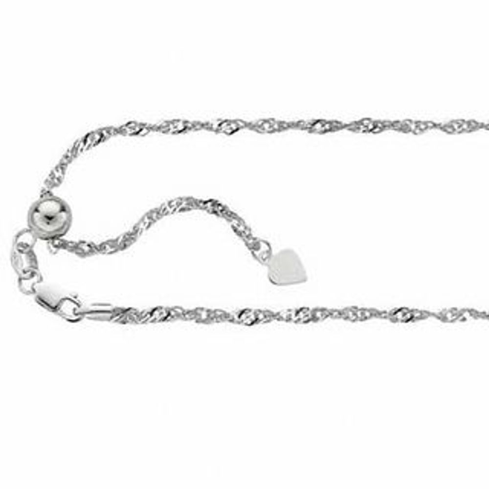 Previously Owned - 1.5mm Adjustable Singapore Chain Necklace in Sterling Silver - 22"|Peoples Jewellers