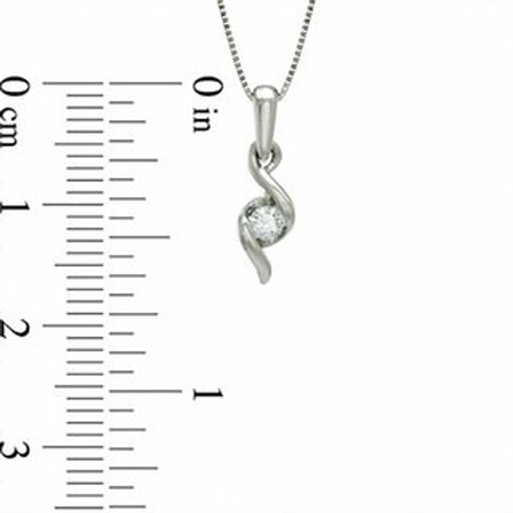 Previously Owned - Sirena™ 0.12 CT. Diamond Solitaire Pendant in 10K White Gold|Peoples Jewellers