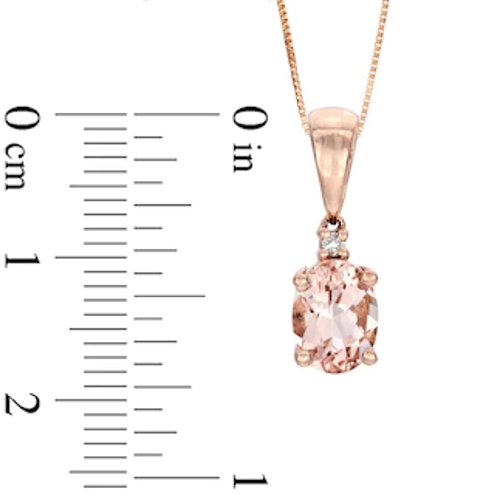 Previously Owned - Oval Morganite and Diamond Accent Pendant in 10K Rose Gold|Peoples Jewellers