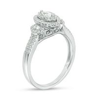 Previously Owned - 0.45 CT. T.W. Marquise Diamond Past Present Future® Frame Engagement Ring in 10K White Gold|Peoples Jewellers