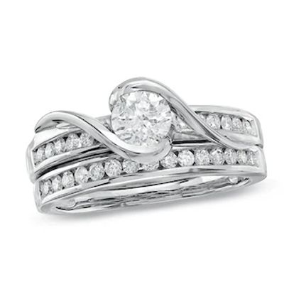 Previously Owned - 1.00 CT. T.W. Diamond Bridal Set in 14K White Gold|Peoples Jewellers