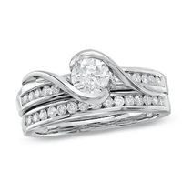 Previously Owned - 1.00 CT. T.W. Diamond Bridal Set in 14K White Gold|Peoples Jewellers