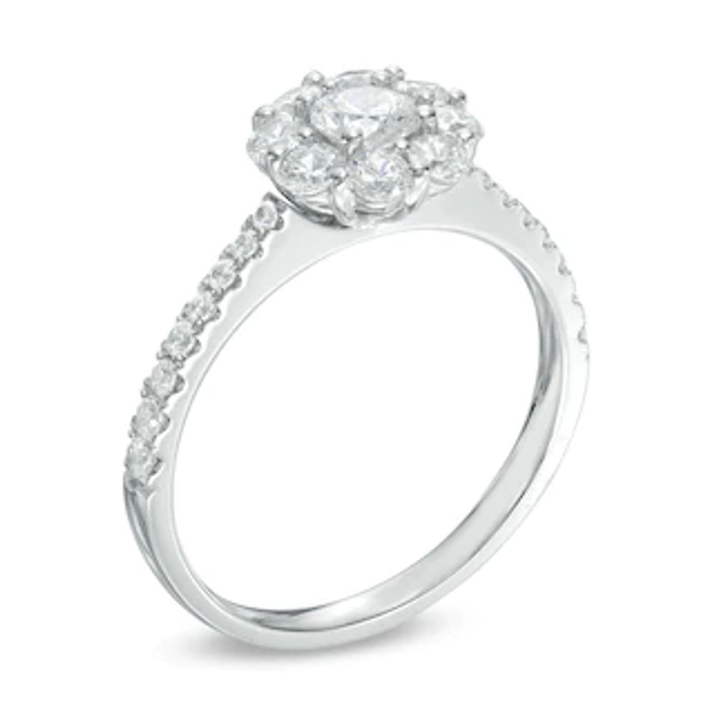 Previously Owned - 1.00 CT. T.W. Diamond Flower Engagement Ring in 14K White Gold|Peoples Jewellers