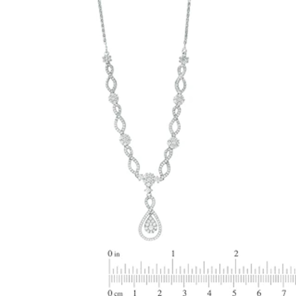 Previously Owned - 1.00 CT. T.W. Composite Diamond Teardrop Infinity Necklace in 10K White Gold - 17"|Peoples Jewellers