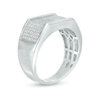 Previously Owned - Men's 0.40 CT. T.W. Diamond Multi-Row Ring in Sterling Silver|Peoples Jewellers