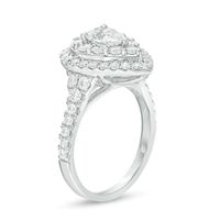 Previously Owned - 1.75 CT. T.W. Pear-Shaped Diamond Double Frame Bridal Set in 14K White Gold (I/I1)|Peoples Jewellers