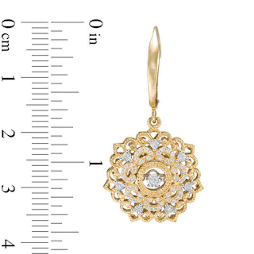 Previously Owned - Unstoppable Love™  0.33 CT. T.W. Diamond Filigree Flower Drop Earrings in 10K Gold|Peoples Jewellers