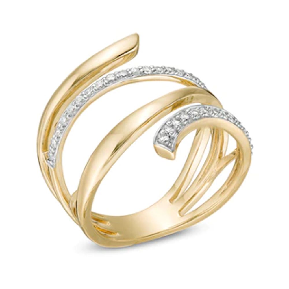 Previously Owned - 0.23 CT. T.W. Diamond Wrap Multi-Row Ring in 10K Gold|Peoples Jewellers