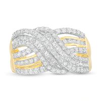 Previously Owned - 1.00 CT. T.W. Diamond Multi-Row Wave Ring in 10K Gold|Peoples Jewellers