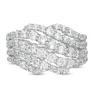 Previously Owned - 2.00 CT. T.W. Diamond Multi-Row Wave Ring in 10K White Gold|Peoples Jewellers