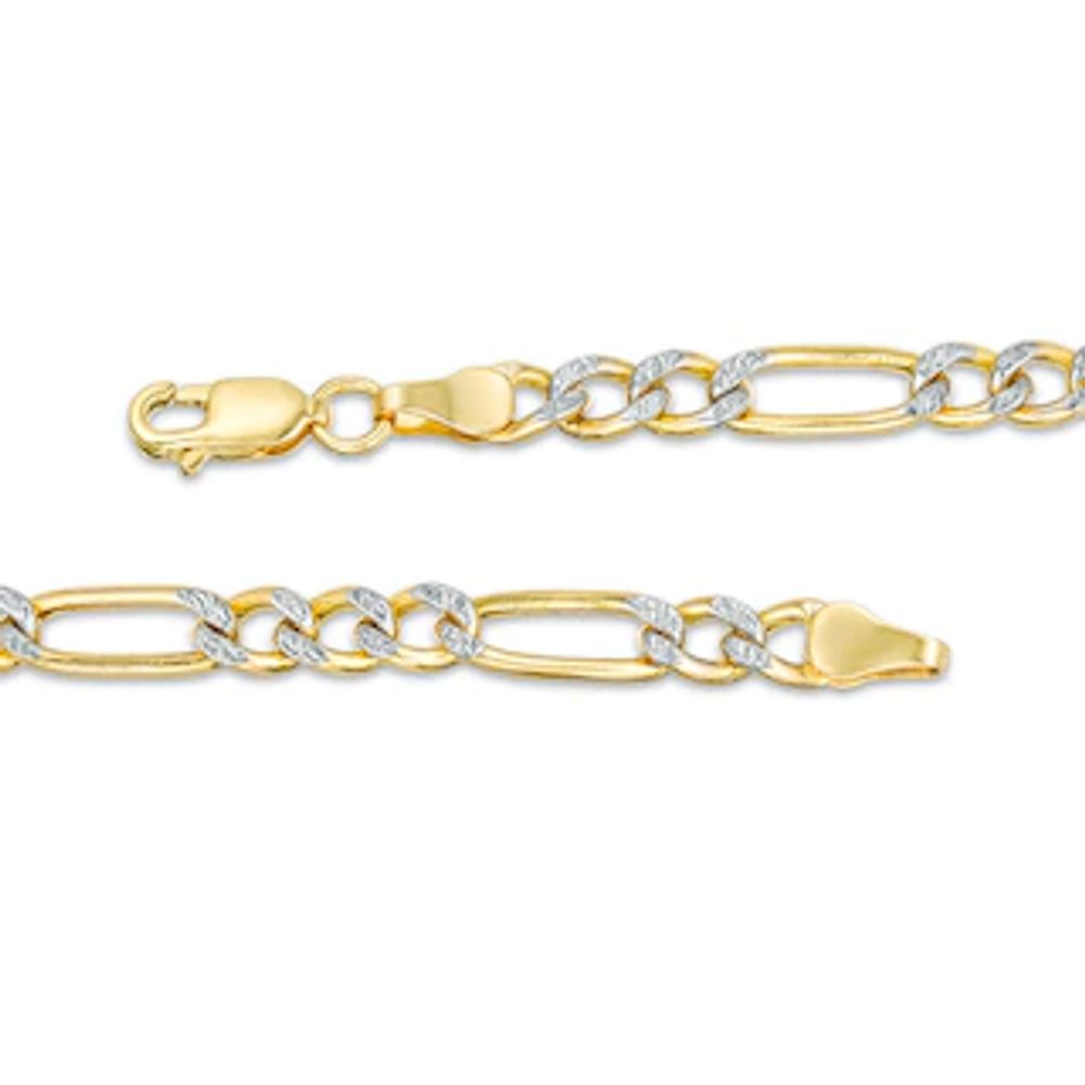 Previously Owned - Men's 120 Gauge Diamond-Cut Figaro Chain Necklace in 14K Two-Tone Gold - 22"|Peoples Jewellers