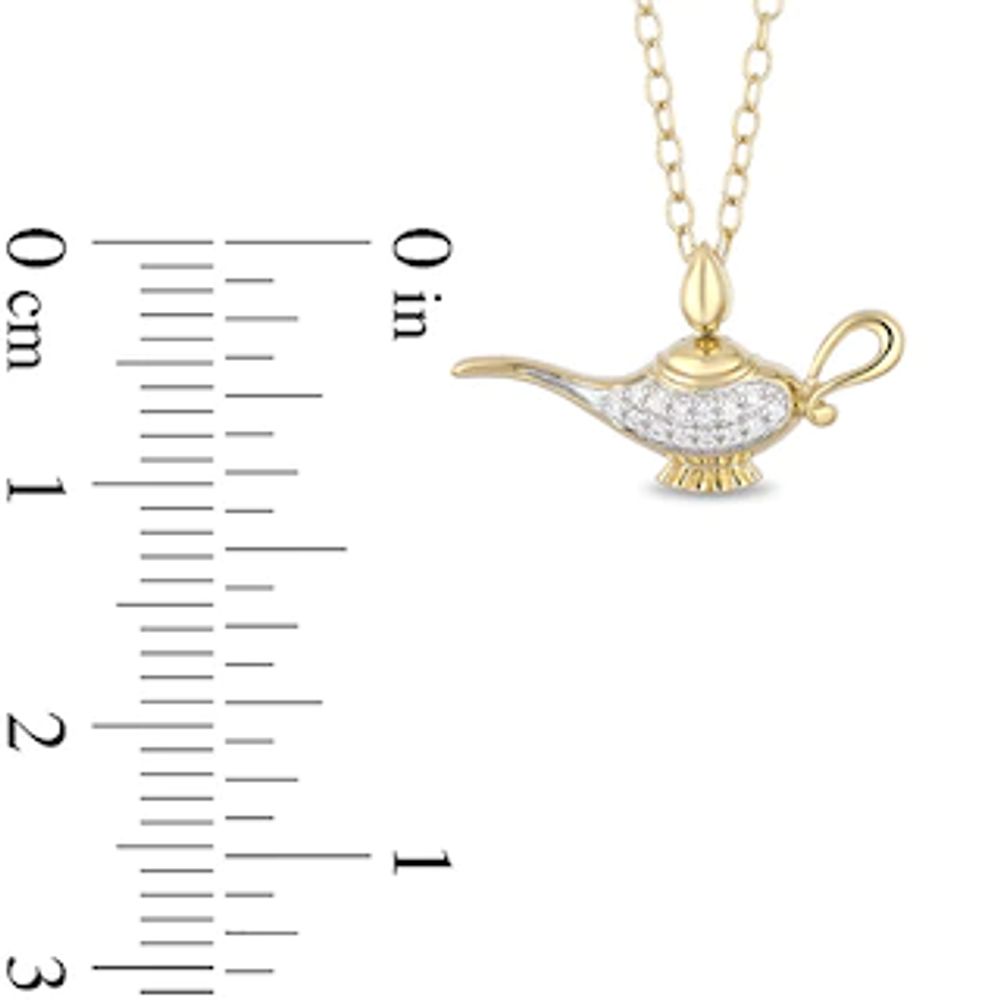 Previously Owned - Enchanted Disney Jasmine Diamond Accent Genie Lamp Pendant in 10K Gold - 19"|Peoples Jewellers