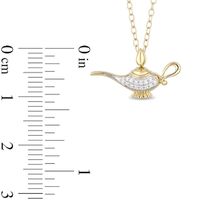 Previously Owned - Enchanted Disney Jasmine Diamond Accent Genie Lamp Pendant in 10K Gold - 19"|Peoples Jewellers